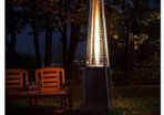 Outdoor heater Quartz glass tube, real flame, for garden and terrace, with cover