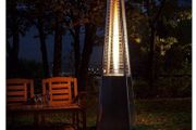 Outdoor heater Quartz glass tube, real flame, for garden and terrace, with cover