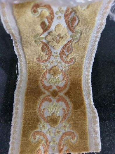 Velvet gold braid trim, new, 3.2" wide
