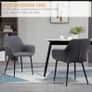 Mid-Century Dining Chairs Upholstered Linen Fabric Accent Chairs with Metal Legs, Set of 2, Dark Grey Image 4