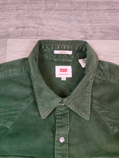 Levis Stretch Corduroy Western Shirt Mens Medium