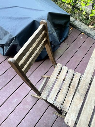 IKEA ASKHOLMEN Outdoor Table and 2 Folding Chairs Set  Good condition