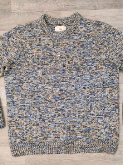 Folk Fisherman Wool Blend Crewneck Jumper Sweater Mens M/L