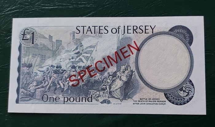 Bank Of Jersey  1976 "specimen" One Pound  Note Uncirclulated