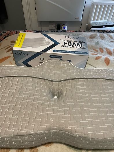 Elviros Cervical Contour Memory Foam Pillow for Neck Pain Shoulder Pain