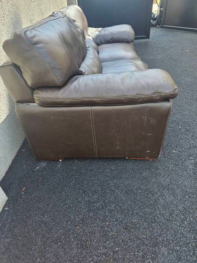 Italian Leather 3 seater and foot stool