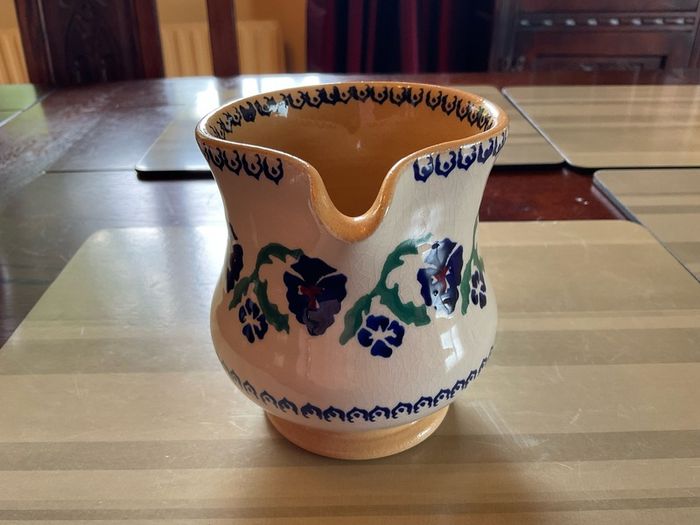 Nicholas Mosse two pansy jugs .  Both 4 inches  in height