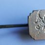 Victorian Gold Metal Antique Stick Pin with Gold Plated  Flower Image 3