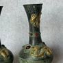 Two Chinese Dragon Vases  - Patinated Bronze, Signed Image 2