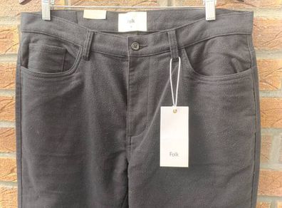 BNWT Folk Moleskin Trousers Black Mens W36 R