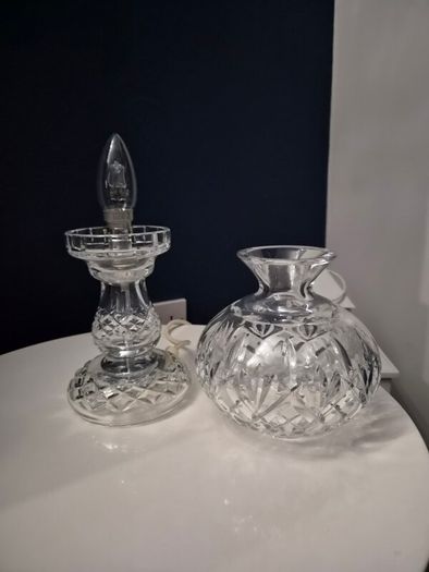 Genuine Waterford Crystal Hurricane 2 piece lamp
