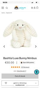 New JELLYCAT Bashful LUXE Bunny Nimbus
