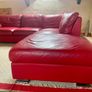 Genuine Leather Sofa & Poof Image 3