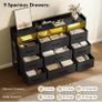 Chest of Drawers for Bedroom with LED and Charging Station, Black Image 3