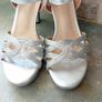 Silver ladies heeled sandals Image 4