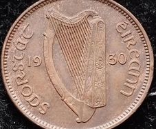 [#345] - Ireland 1930 | Irish 1/4d | Farthing | Woodcock | KM.1 | High Grade