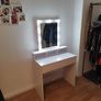 LED Dressing Table with Mirror and Bulbs Cosmetic Table with 2 Drawers and 3 Open Compartments Image 8
