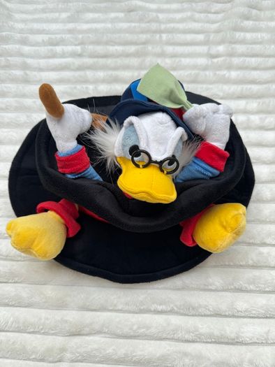 Disneyland Paris Large Uncle SCROOGE McDUCK Plush Novelty Top Hat DuckTales Used Please see pictures