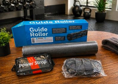 HIT Fitness Foam Roller Set Power Straps Push Up Bars Home Gym Recovery Kit