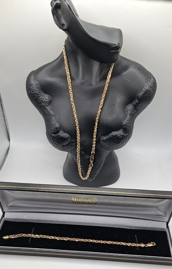 9 ct gold tri colored set