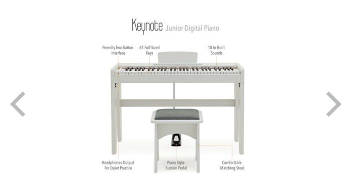 Keynote Junior Digital Piano & Stool White