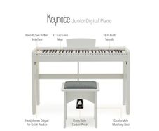 Keynote Junior Digital Piano & Stool White