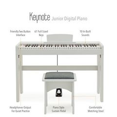 Keynote Junior Digital Piano & Stool White