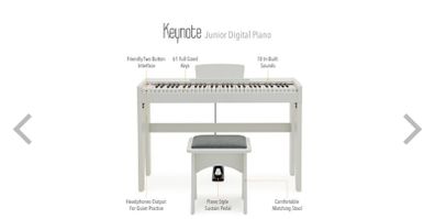 Keynote Junior Digital Piano & Stool White
