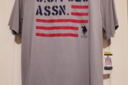 US Polo Assn T Shirt American Flag Assassin Grey Size Medium Brand New With Tags