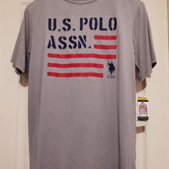 US Polo Assn T Shirt American Flag Assassin Grey Size Medium Brand New With Tags