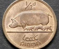 Ireland 1966  1/2 d  Half Penny  UNC