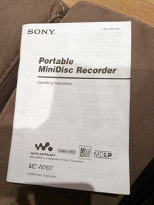 Sony mini disc recorder mz-n707 instructions