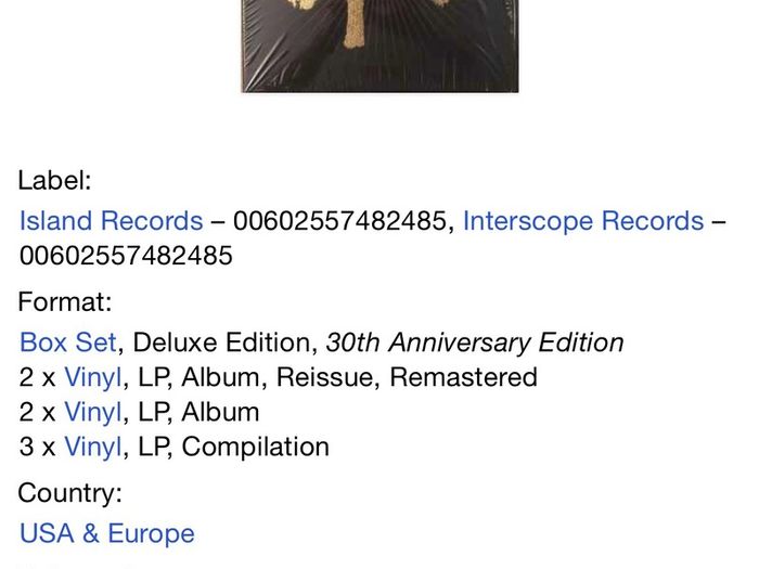 U2 the Joshua Tree vinyl box set sealed