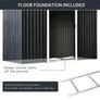 9ft x 4ft Garden Shed with Foundation Ventilation & Doors Dark Grey Image 7