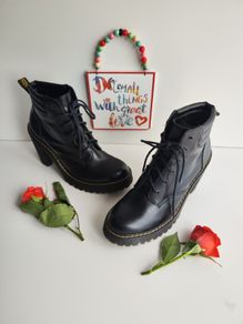 Dr Martens Persephone black leather chunky heel platform boots UK6.5 EU40 US8.5