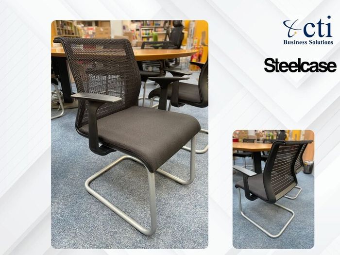 10 x Steelcase Black Meeting Chairs - Grade A