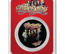 2023 Niue 2 Dollars 1 oz Silver Bullion Coloured Coin - The Aerosmith Band 50th Anniversary BU. Slab.
