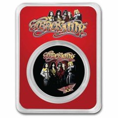 2023 Niue 2 Dollars 1 oz Silver Bullion Coloured Coin - The Aerosmith Band 50th Anniversary BU. Slab.
