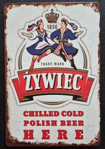 Zywiec polish beer, vintage style metal sign .