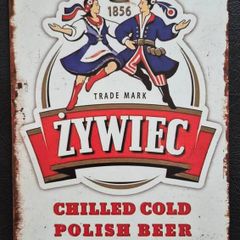 Zywiec polish beer, vintage style metal sign .