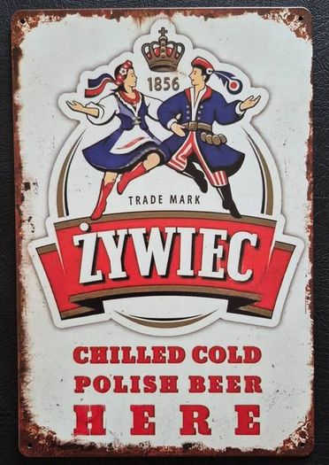 Zywiec polish beer, vintage style metal sign .