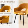 Set of 2  Dining Chairs Velvet or PU Leather with Open Back & Armrests Image 5