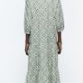 Zara cotton summer dress, green tones Image 8