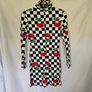House Of Holland Cherry Print Checkered Racer Mini Dress RRP 120E Image 7
