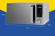 Digital Microwave 23 Litre 900W Stainless Steel with 8 Auto Cook Menus &amp; Defrost Function, 5 Power Levels, Integrated Timer, Mirror Door &amp; Easy Clean