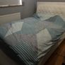 White Leather Double Sleigh Bed Image 3
