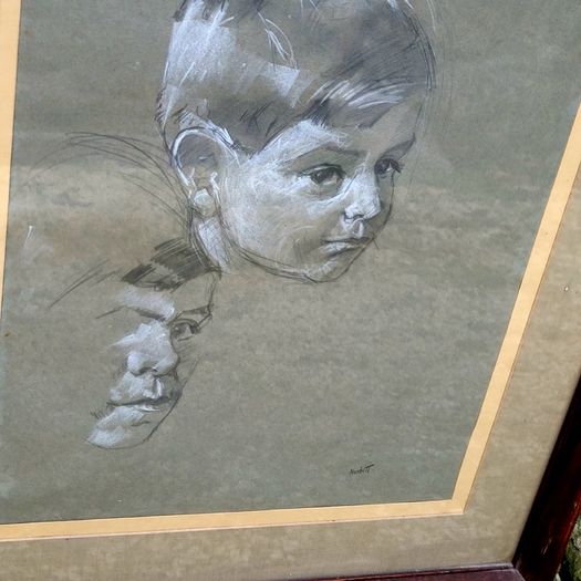 Vintage framed portrait study of a boy