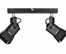 LED Ceiling Spotlights, Black Industrial 2 Way Spot Light, Indoor Angle Adjustable Ceiling Down Light