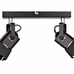 LED Ceiling Spotlights, Black Industrial 2 Way Spot Light, Indoor Angle Adjustable Ceiling Down Light