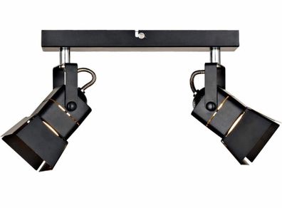 LED Ceiling Spotlights, Black Industrial 2 Way Spot Light, Indoor Angle Adjustable Ceiling Down Light